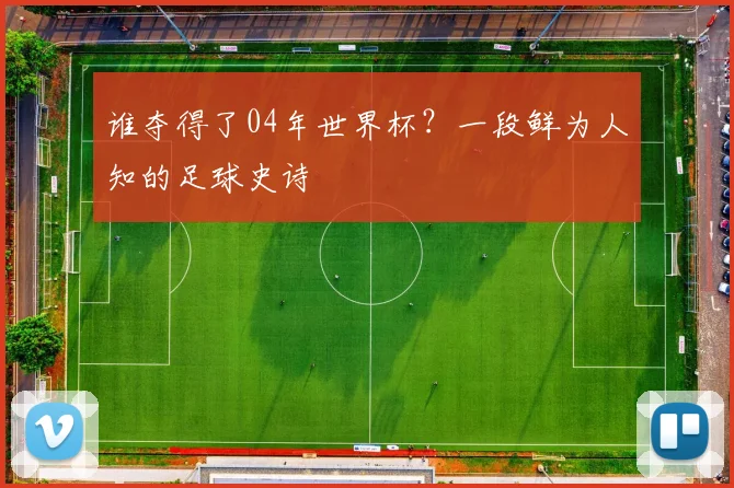 谁夺得了04年世界杯？一段鲜为人知的足球史诗
